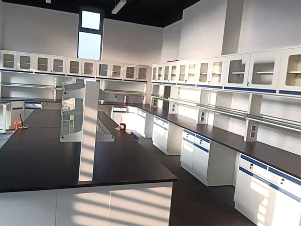 全鋼實驗臺帶吊柜灰白 全鋼實驗臺帶吊柜