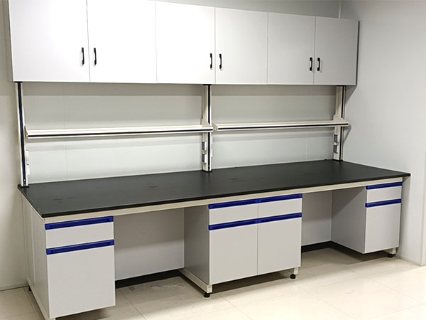 鋼木實(shí)驗(yàn)臺(tái)帶吊柜灰白色 鋼木實(shí)驗(yàn)臺(tái)帶吊柜